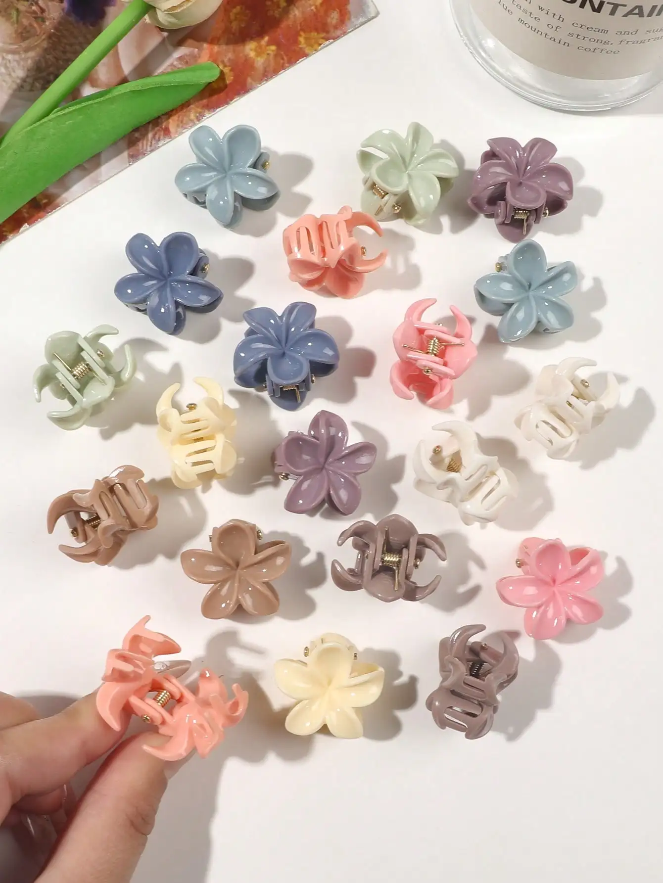20 Stück Sommer-Haarspangen in verschiedenen Farben, kleine, niedliche Haarklammern, Haarnadeln, Haarspangen, Haaraccessoires für Damen und Mädchen. – Detail 15