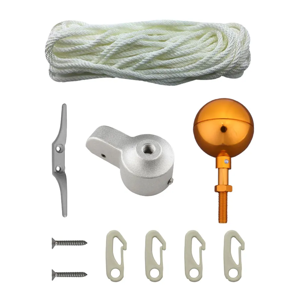 

Flagstaff Ball Clip Set Flagpole Kit Flappole Replacement Top Ornament Accessories