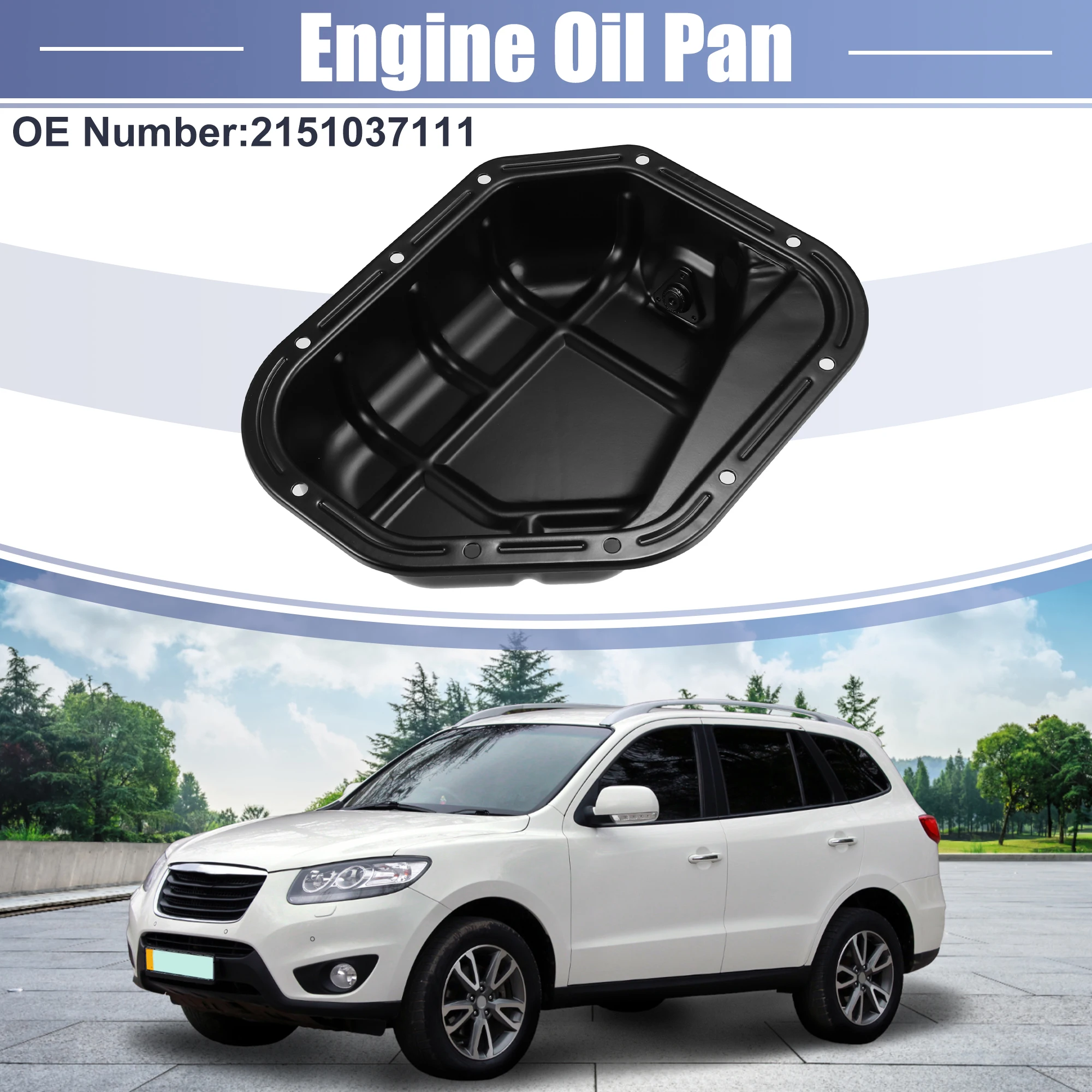 X Autohaux Engine Oil Pan No.2151037111 for Hyundai Santa Fe 2001-2006 for Hyundai Tucson 2005 2006 2007 2008 2009