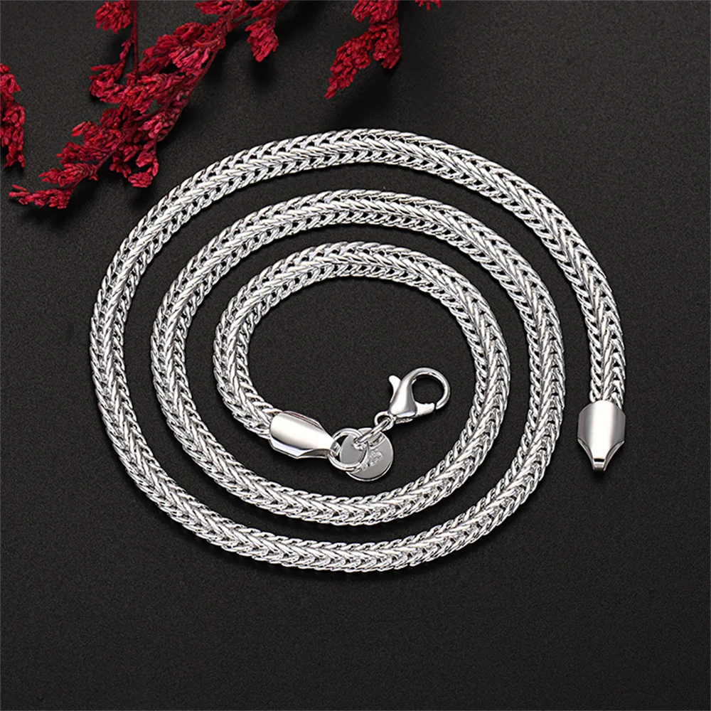 

JewelryTop Nice Fine из стерлингового серебра 925 пробы 6 мм цепочка ожерелье для женщин и мужчин ювелирные изделия дизайнерские свадебные подарки на помолвку 50-60 см