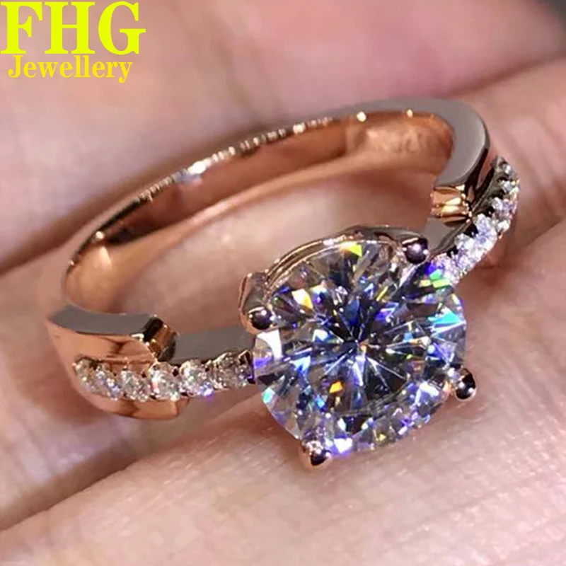 

1 2 3 4 5 Carat Solid Au375 9K Rose Gold Ring DVVS1 Moissanite Diamonds Ring Emerald Shape Wedding Party Engagement birthday