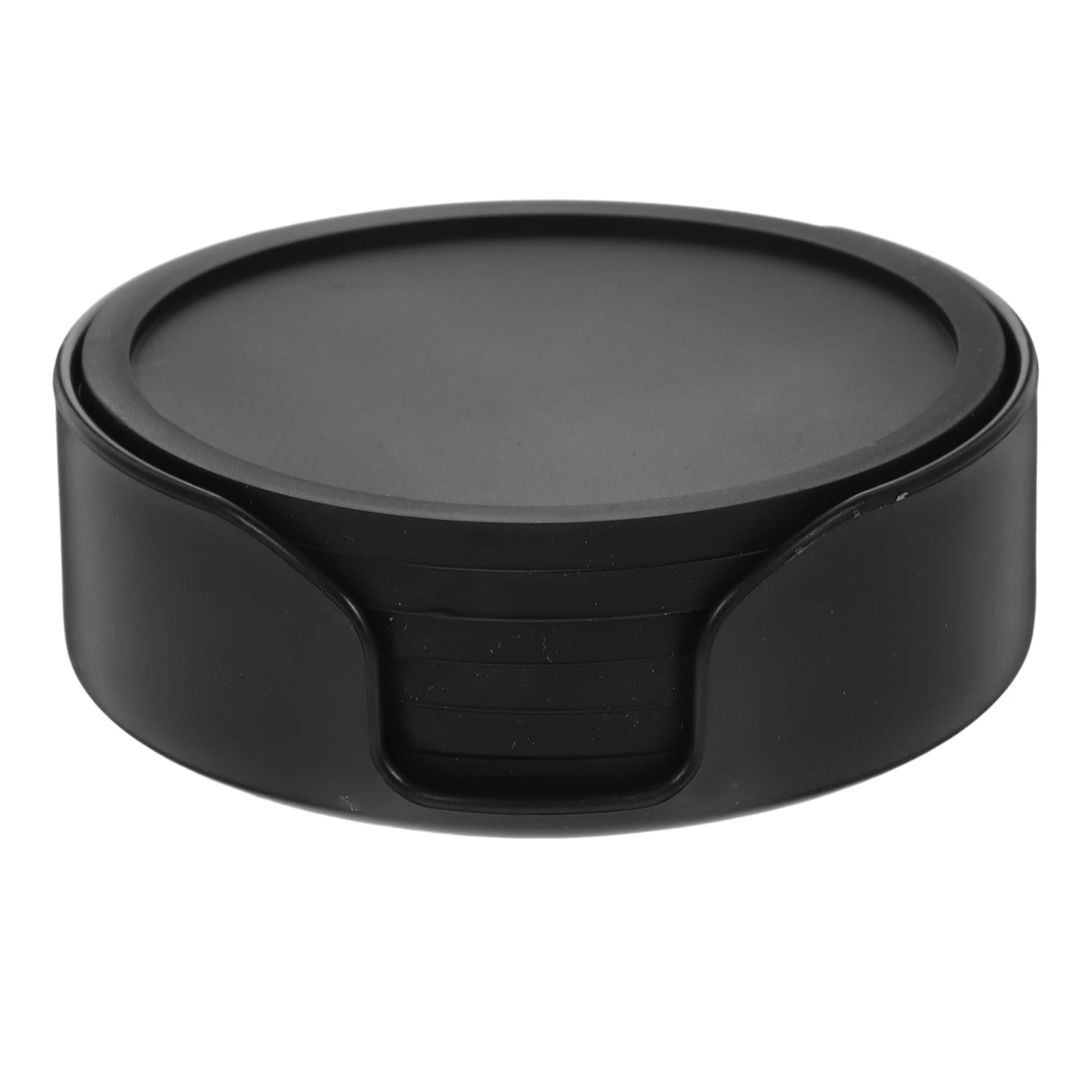 

6 Black Stand for Dining Mug Coaster Table Pot Mat Kitchen Hotel Round Cup Coasters Practical Cup Mats Drink Round Small