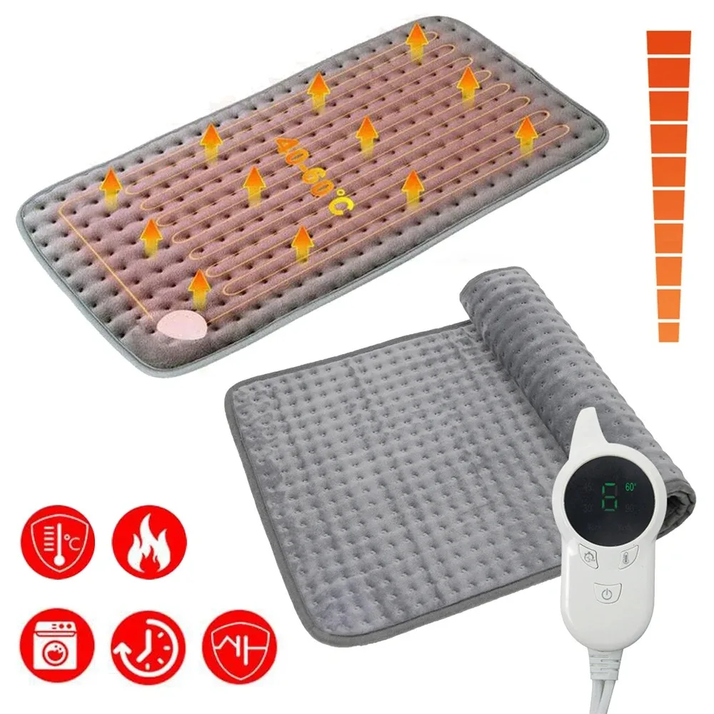 

110~240v Electric Heating Pad Winter Heater Shoulder Neck Back Spine Leg Pain Relief Timed Physiotherapy for Home Sofa