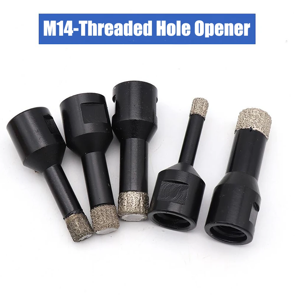 

M14 Thread Diamond Dry Vacuum Drill Bits Porcelain Tile Drilling Core Bits Set Brazed Hole Opener Granite Marble Hole Saw Tools
