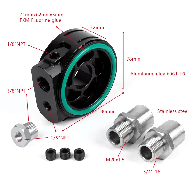 Oil Sensor Connector Car Modification Performance Universal Oil Temperature Pressure Gauge Sensor Adapter BATTLE BEE BB-UOA-005