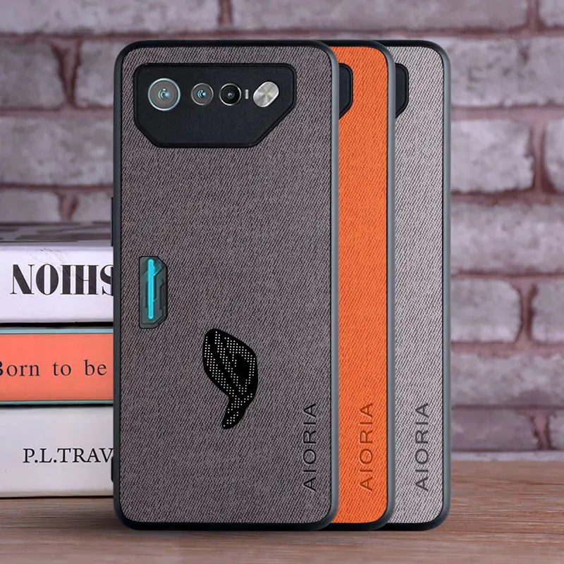 Textile Leather Case for Asus ROG Phone 7 6 Soft TPU with Back Hard PC Material Protection Cover