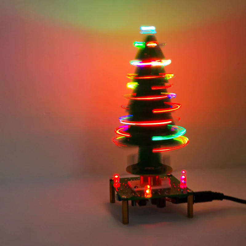 Music Colorful Three-dimensional Rotating Christmas Tree DIY Kits Electronic Circuits to Assemble Easy