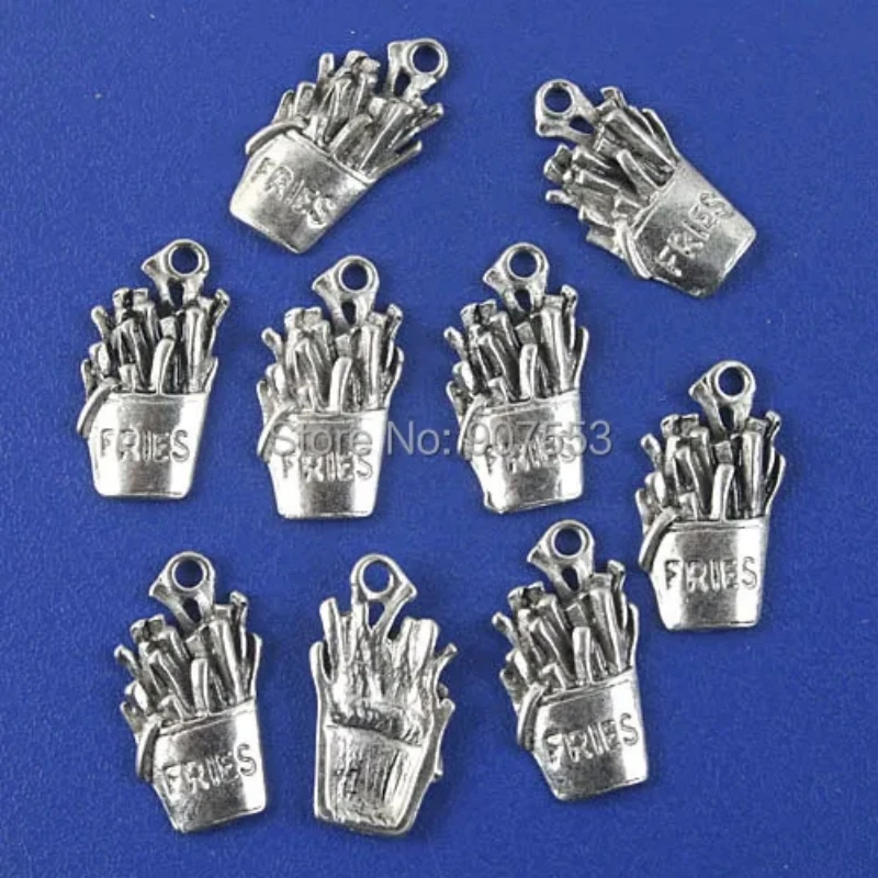 30pcs 18*10mm Alloy Charm FRIES Design Pendant H0301