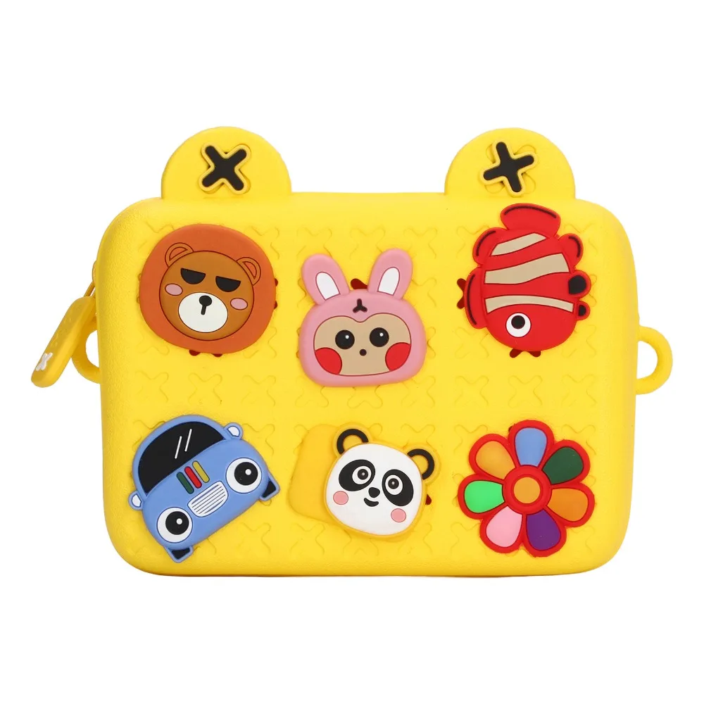 Adjustable Strap Cartoon Camera Shoulder Bag Large Capacity EVA Material Camera Protector Bag Lightweight Yellow