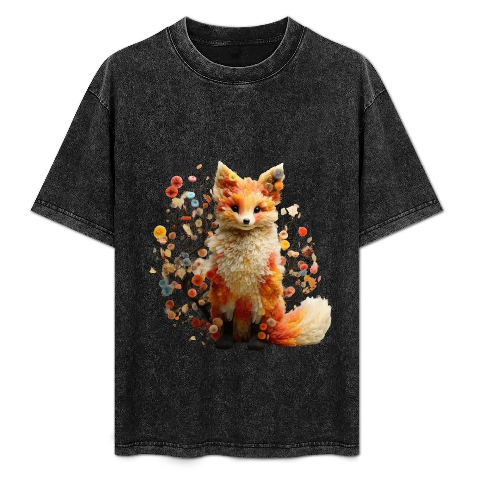 Surrealist Baby Red Fox Design T-Shirt aesthetic clothes oversized mens clothes