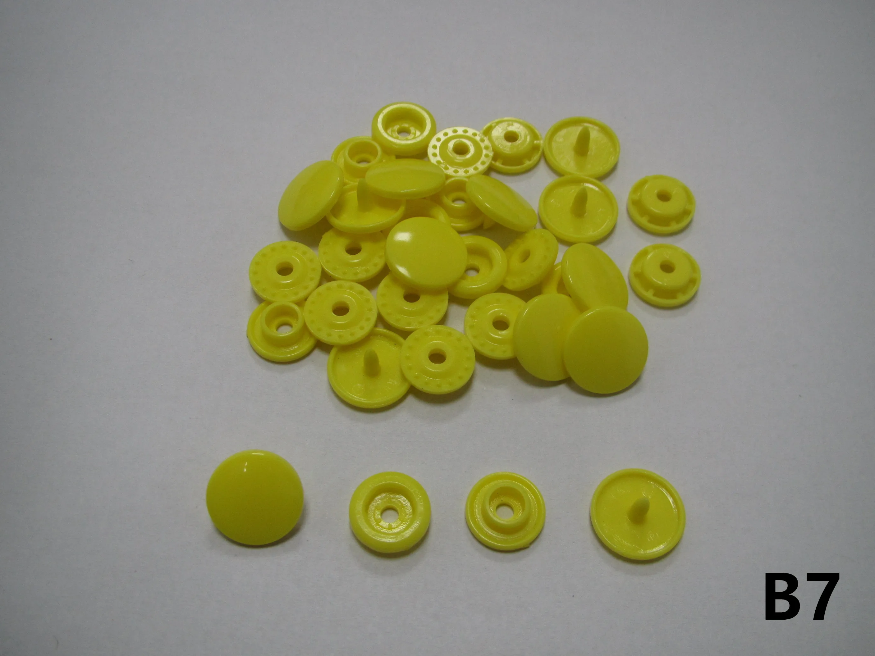 

Free shipping 100 sets KAM B7 Yellow color snap button for sewing baby color beautity plastic fastener snap button bright