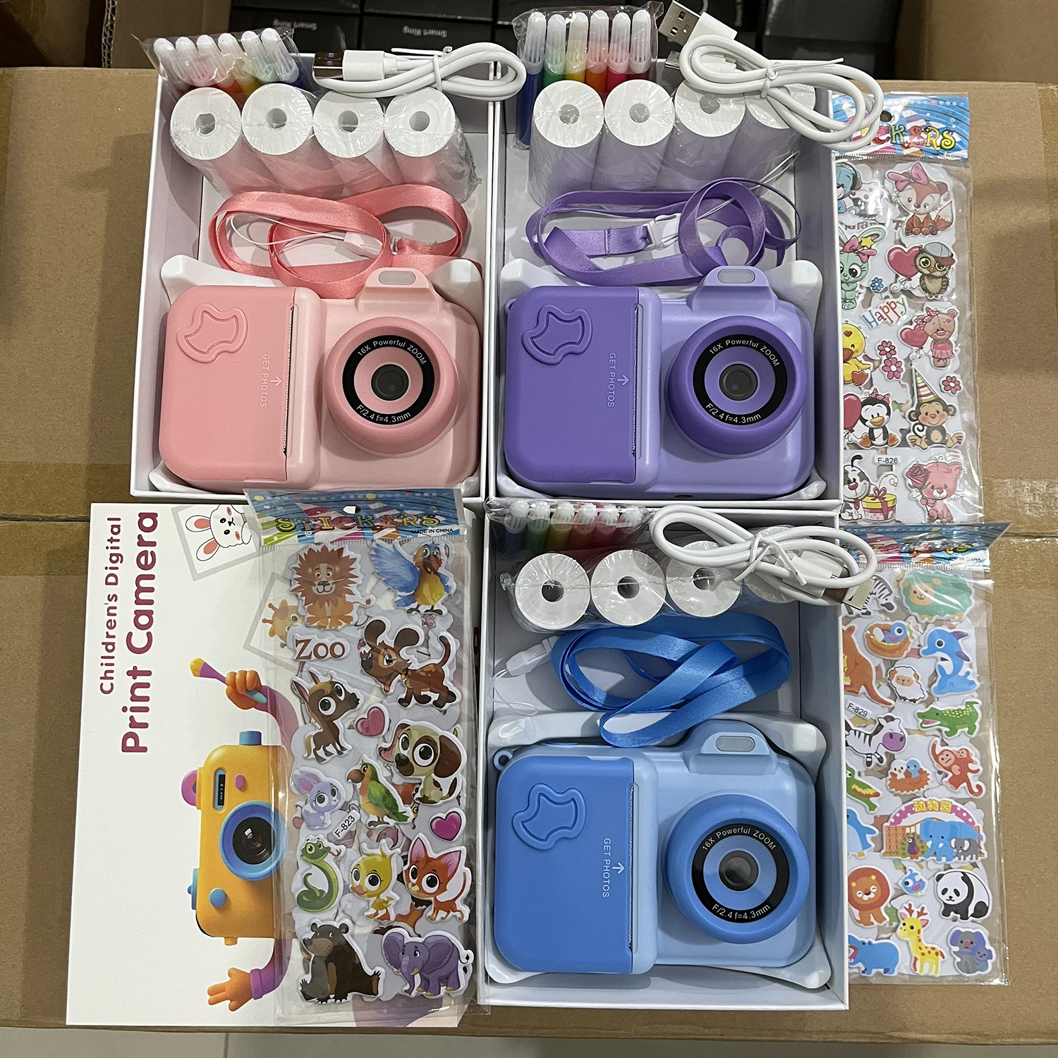 Instant Print Camera For Kids Mini Digital Video Camera Dual Lens Photo Printing Thermal Paper Toys Camera Boys Girls Gifts