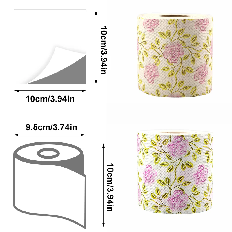 1-5pcs Rose Printed Toilet Paper Colorful Toilet Paper Roll Creative Party Napkin Printed Toilet Paper Flower Toilet Napkins