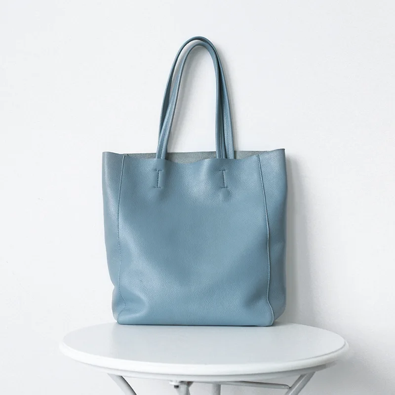 ALA Rising|L2431 Soft Genuine Leather Big Tote Bag Casual Simple Style High Quality Large Capacity Bag For Women