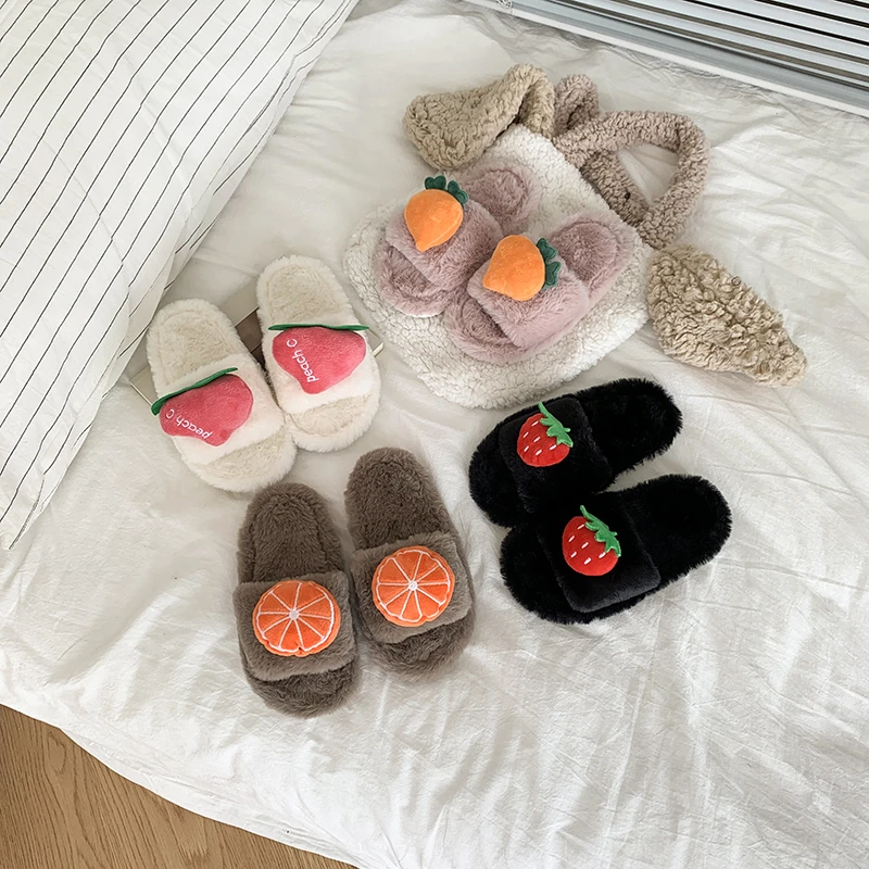 

2025 Winter New Children Plush Slippers for Girls Fashion Korean Style Soft Sole Anti-slippery Versatile Keep Warm Outside Shoes
