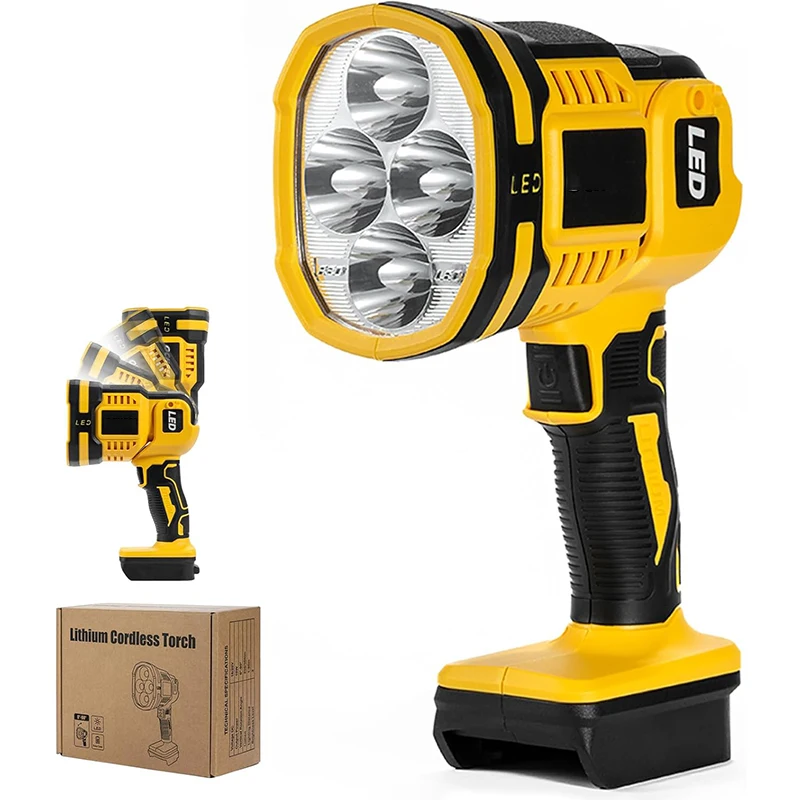 

Светодиодный рабочий фонарь 20 В/фонарик для DeWalt - ручной прожектор дальнего действия 1500 люмен, аккумуляторные прожекторы, электроинструменты