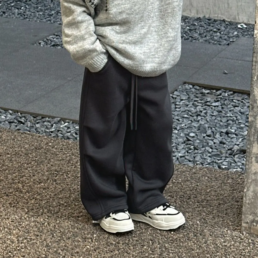 

Повседневные плиссированные мешковатые брюки-карго, брюки для бега на шнурке, широкие брюки, брюки с высокой талией, брюки в стиле ретро для девочек-студентов