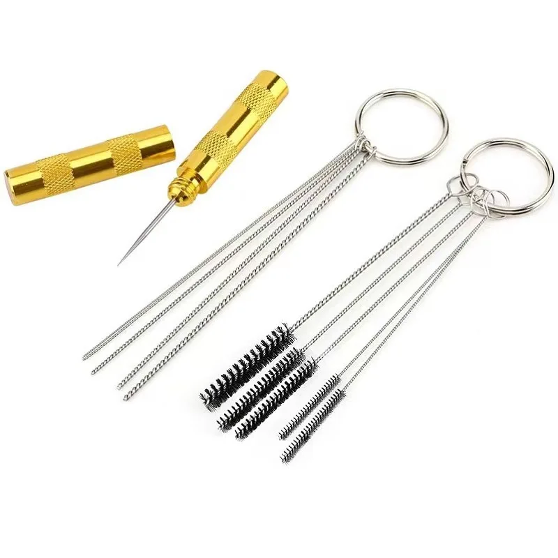 11-teiliges Airbrush-Sprühpistolen-Reinigungsset mit Nadeln und Bürsten als Reparaturwerkzeug – Detail 3