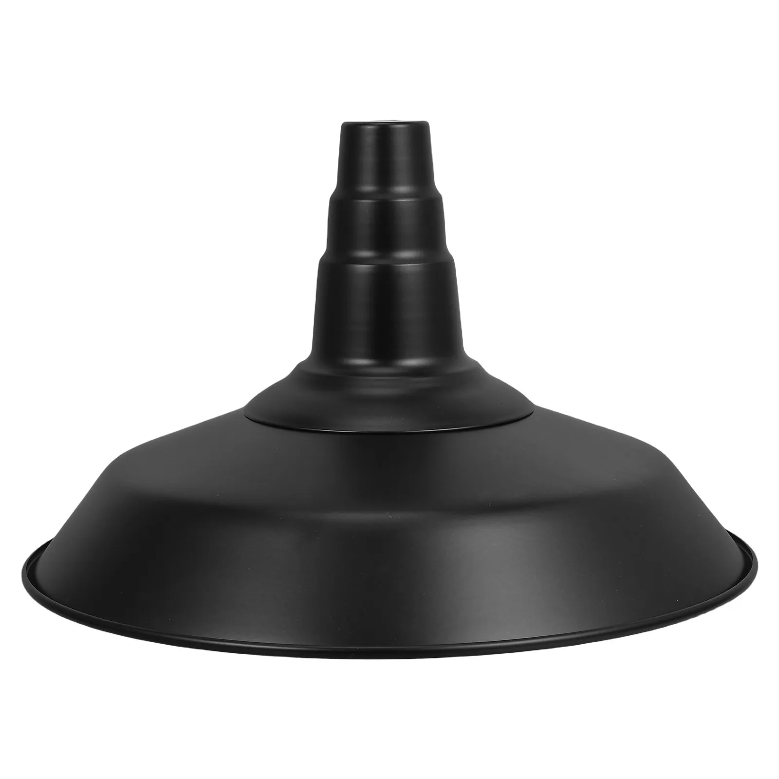 ヴィンテージインダストリアルスタイルの鉄製ランプシェード、洗練された黒色のペンダントライトシェード、ランプカップ付き天井照明、金属製吊り下げライトカバー