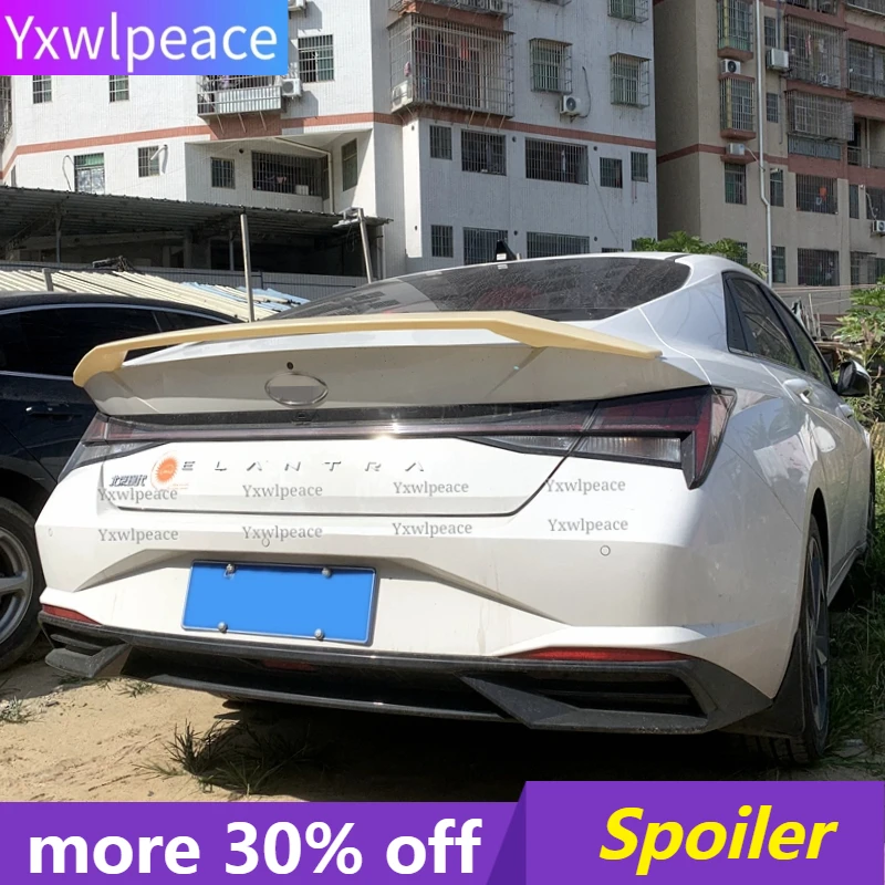 

For Hyundai Elantra Avante CN7 2020 2021 2022 Spoiler High Quality ABS Plastic Primer Color Rear Trunk Lip Spoiler Car Styling