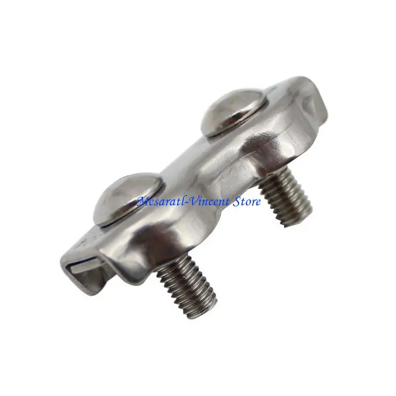 A70F 304 Stainless Wire Rope Buckle Clips Cable Clamp Double Grips Fastener Hardware