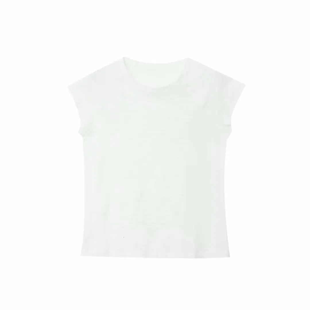 

ZBZR Spring New Women's Faionable Versatile Loose Slimming Svel oulder Pad T-irt Multi-color Straight Cut Polyest...