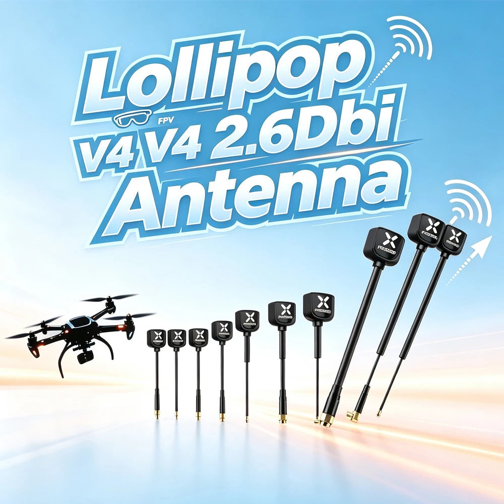 2pcs/lot Foxeer Lollipop4 Lollipop V4 2.6dBi High Gain FPV Antenna LHCP RHCP SMA/RP-SMA/MMCX/UFL Plug For FPV Drone/Quadcopter