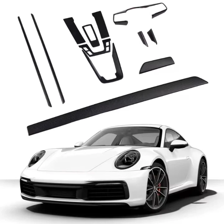Carbon fiber trim for the interior of  911 models (2019-2025). Dry carbon material.