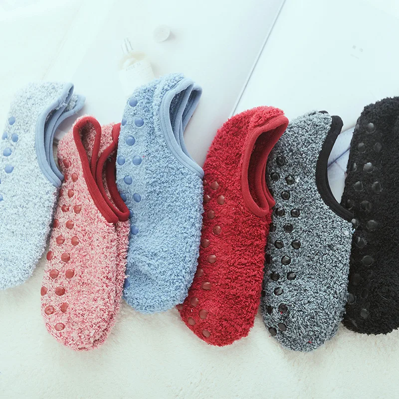 

Non-Slip Grip Sock Slipper Indoor Women Floor Shoes Autumn Winter Adult soft-soled Carpet Thick Yoga Education Home 8W98
