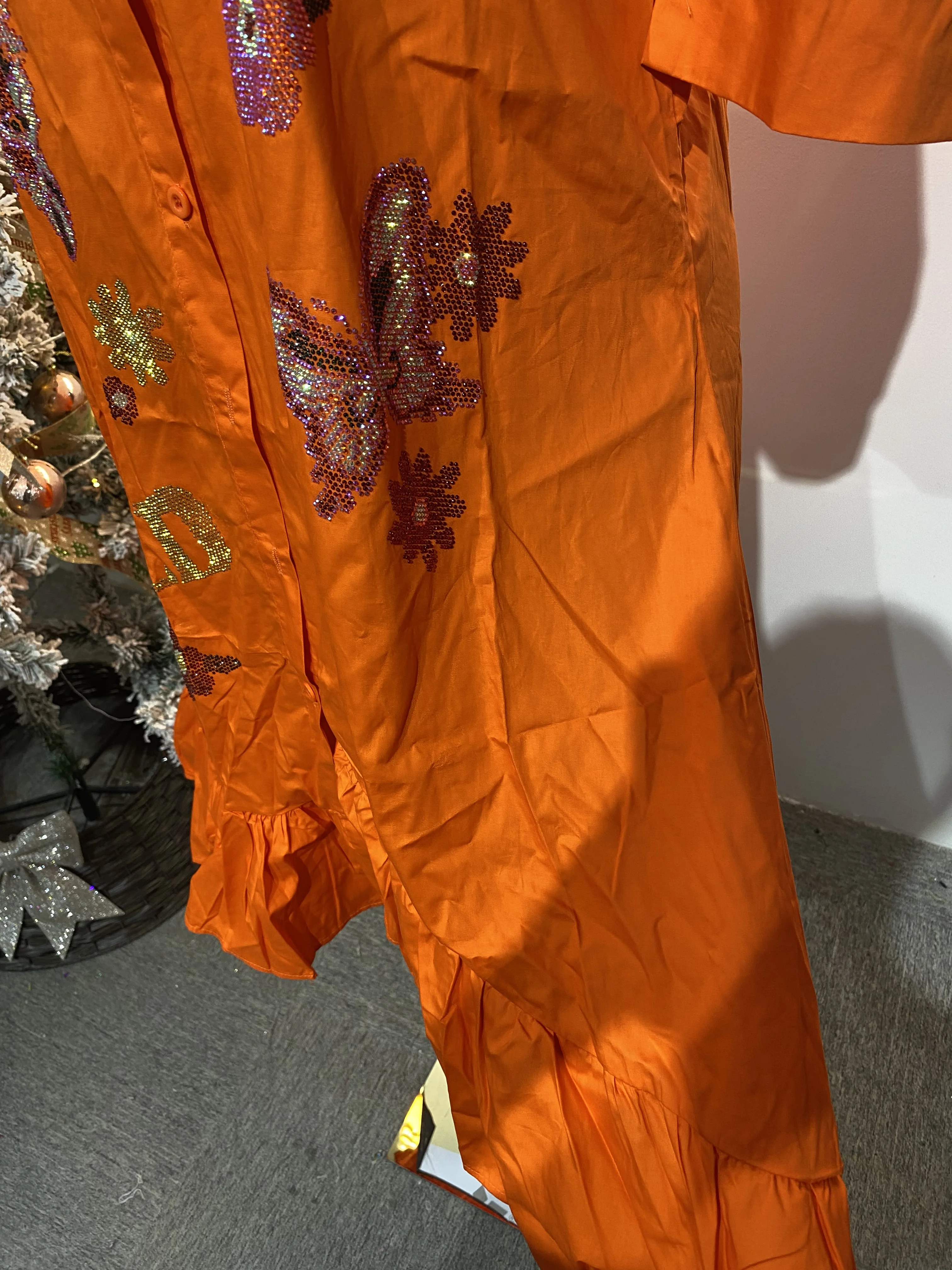 Novo ultra confortável manga esvoaçante feminino de alta qualidade camisa de algodão estilo em camadas Dress-GZMM053