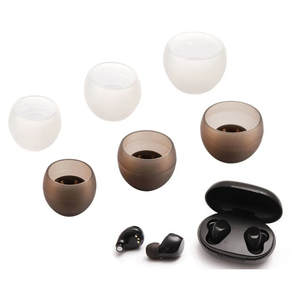 6pcs Ear Tips Gels for Lenovo TC02 TG01 TC08 Wireless Headphone Soft Silicone Ear Cap Replacement Accessories Earbuds Eartips