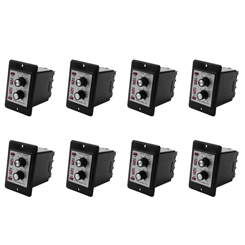 【Hot-Sell】8X On Off Twin Timer Relay Knob Control Time Switch ATDV-YC 6S-60M Relay Board AC 110/220V Electrical Access(AC110/220