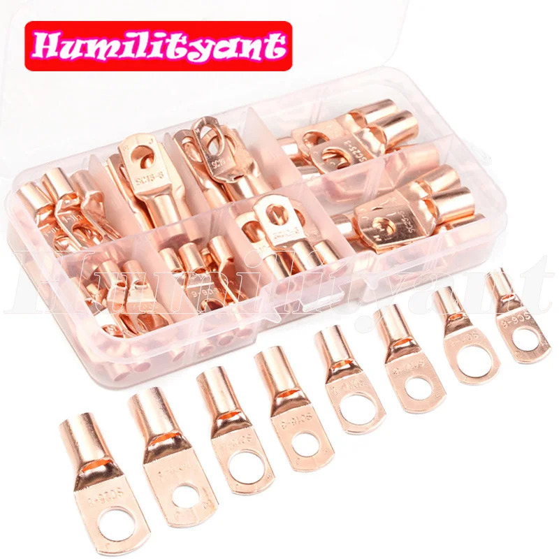 

60PCS Wire Ring Terminal Wire Crimp Connector SC Bare Cable Battery Terminals Soldered Connectors Assorted Kit