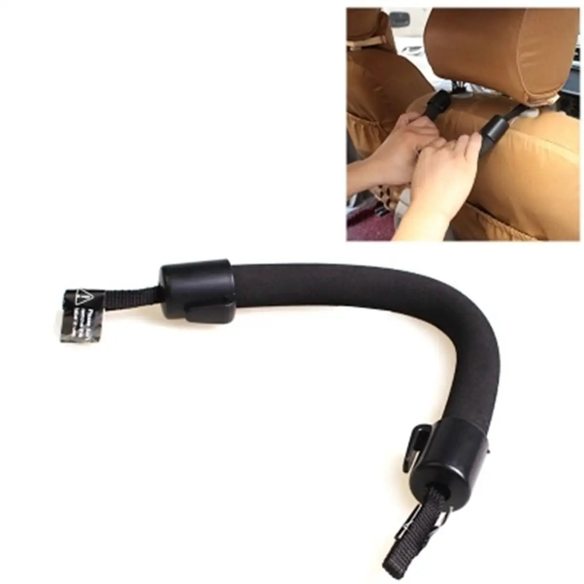 

EVA ABS Backseat Hook Safety Handrail for Car Plastic Bag Hanger Elder Children Flexible Comfortable Car Accessory