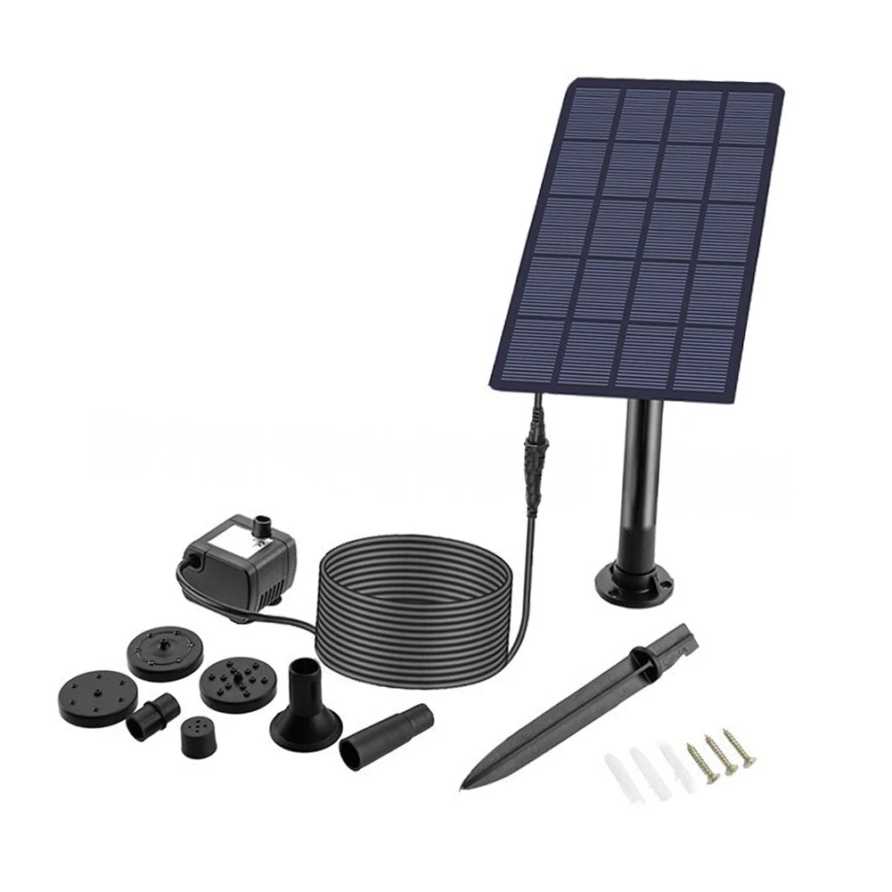 5W 5V for solar Fountain Pump for Garden and Bird Bath with Plastic Housing 147x100x27mm and 45cm Spray Capability