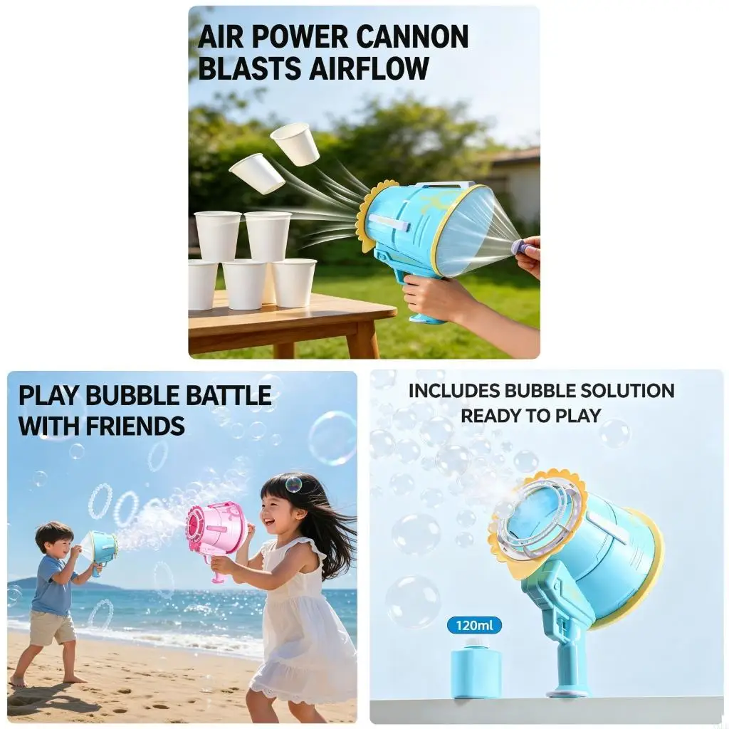 XXFE Carry Handle Bubble Toy for Kids 3+ Portable Plastic Recreation Item for Indoor Outdoor Activity and Party Use