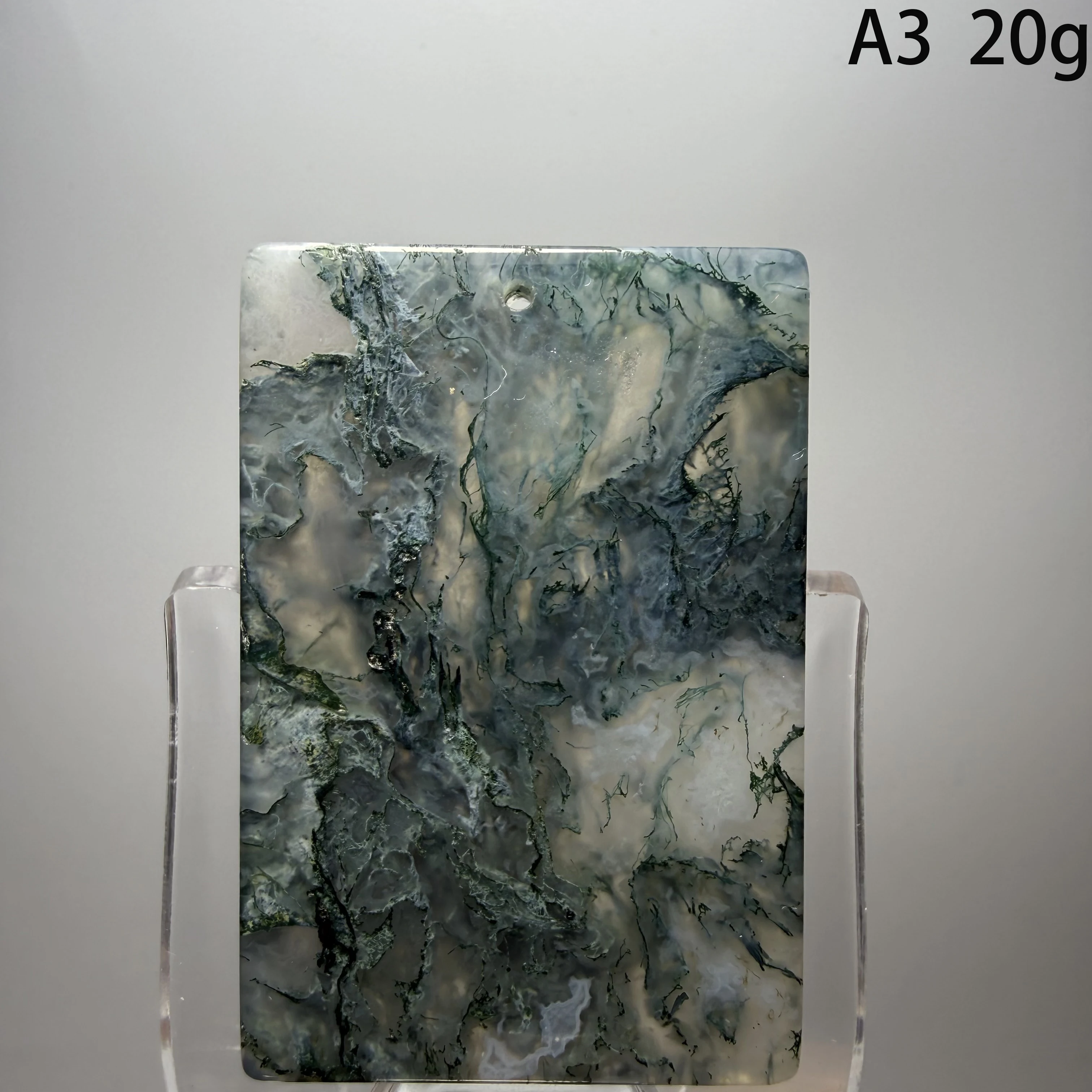 Natural Crystal Moss Agate, Rectangular shape, Healing Gemstone, Reiki Energy Accessory, Home Decorations, GiftA4-4-21