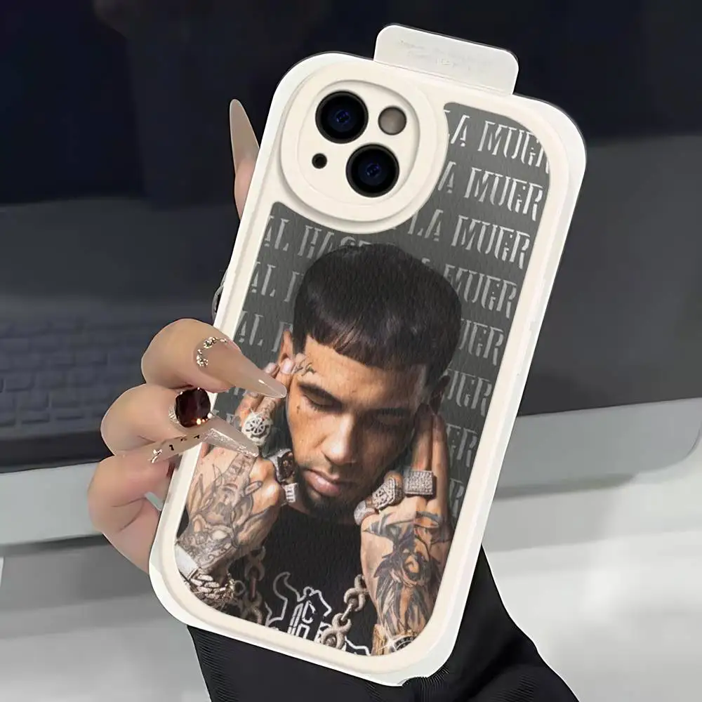 Rapper Anuel AA Music Leather Phone Case For IPhone 16 15 14 13 11 12 Pro Max Mini Plus Back Cover