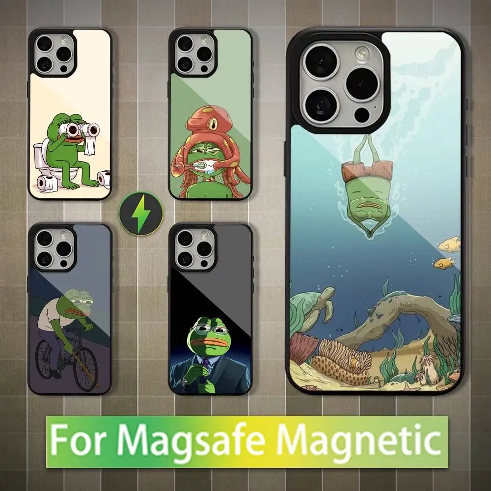 

The Funny P-Pepe Frog Phone Case For iPhone 16,15,14,13,12,11,Pro,Max,Plus,Mini,Magsafe,Magnetic Wireless Charging Case