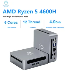 GenMachine New AMD Ryzen 5 4600H Windows 10/11 MINI PC DDR4 95W WIFI6 RTL8852, BT5.2 Desktop Gaming Computer R5 4600H mini pc