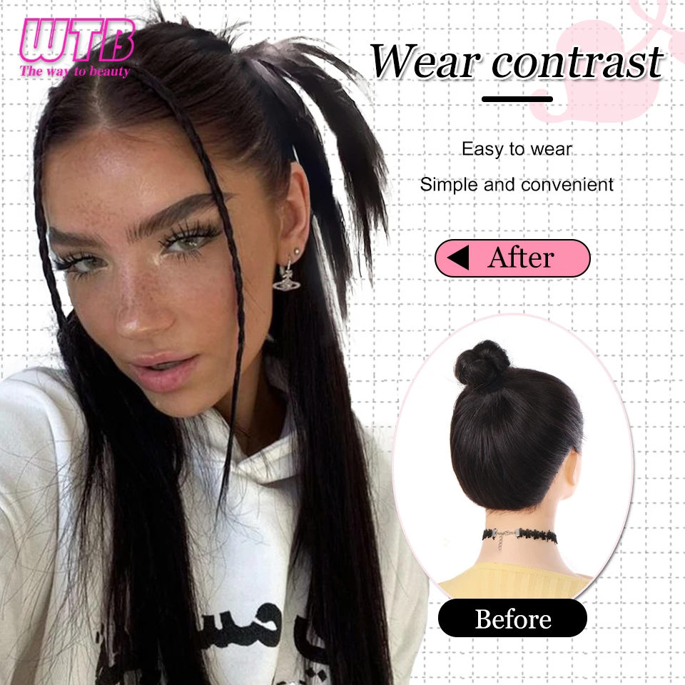 Synthetic Wig Ponytail Ball Head Half Tied Lazy Wind Grip Fountain High Ponytail Sweet Cool Chicken Hair Wig Ponytail