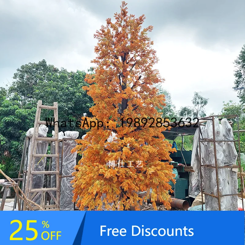 CZ High-Quality Artificial Cedar Indoor and Outdoor Landscaping Fake Tree Fiberglass Red Maple Pine Cypress Tree
