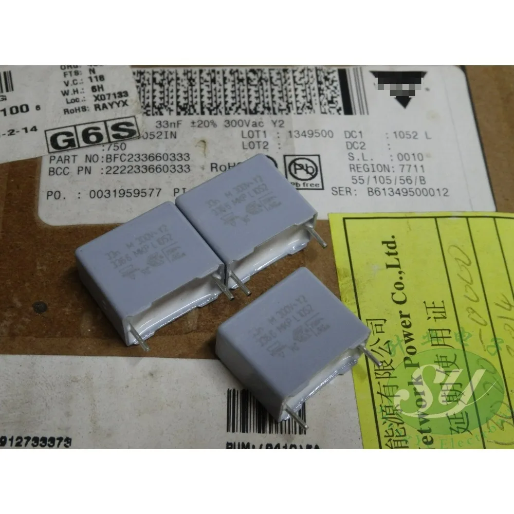 

10PCS MKP336 0.033uf/300vAC 33nf 333 New Y2 15mm Film Capacitor