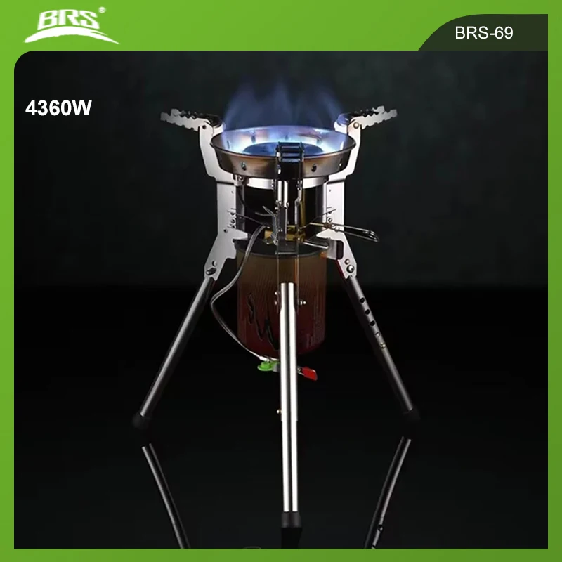 

4360W High Power Outdoor Gas Stove Adjustable Height Foldable Camping Burner Windproof Portable Picnic Cooking Accessory
