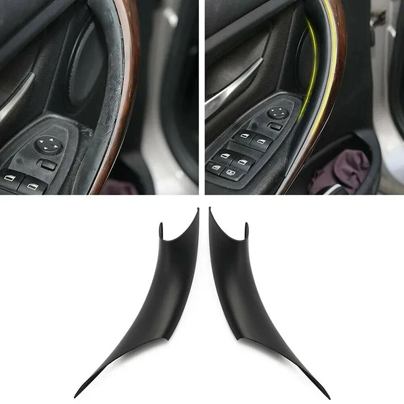 

Car Inner Door Panel Grab Handle Cover Accessories Black Fit For BMW 3 4 Series F30 F35 2013 2014 2015 2016 2017 2018 2pcs/4pcs