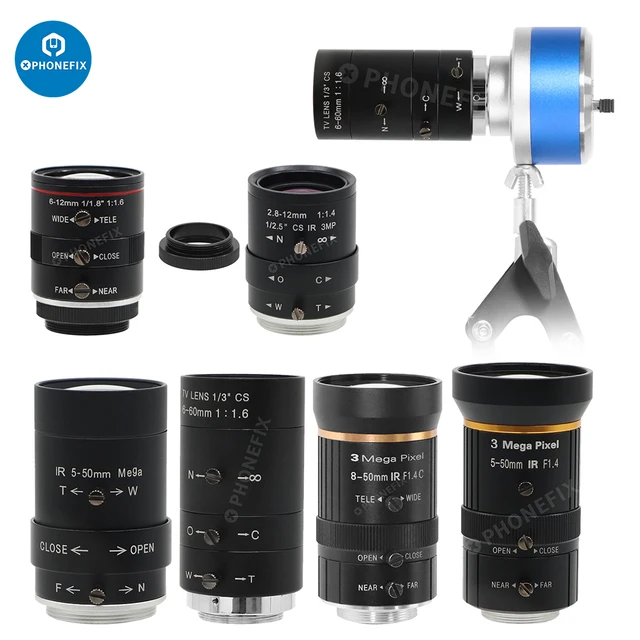 2.8-12mm 8-50mm 6-12mm 5-50 6-60mm F1.4 F1.6 cctv obiektyw aparatu bezpieczeństwa C mocowanie instrukcja IRIS zoom soczewka skupiająca skrzynki kamera IP nadzór przemysłowy transmisja żywo HDMI kamera obiektyw optyczny