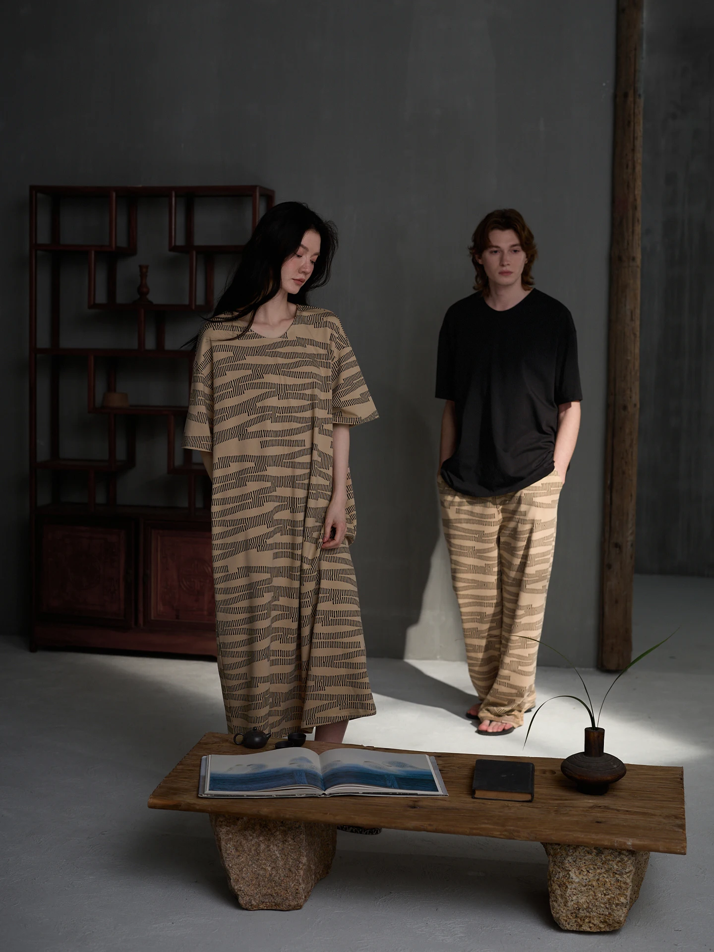 couple's-summer-lightweight-modal-cotton-spwear-ort-sve-women's-dr-men's-set-indoor-outdoor-comfortable-breathable