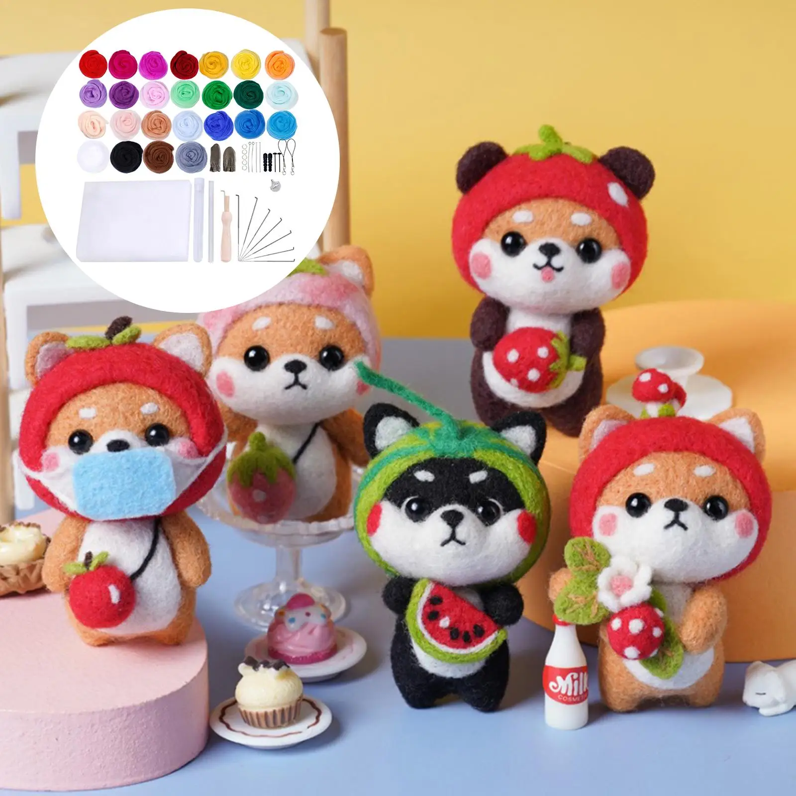 Wool Felt Needle Felting Kit Complete Set for Art Crafts DIY Supplies Perfect for Beginners and Adults