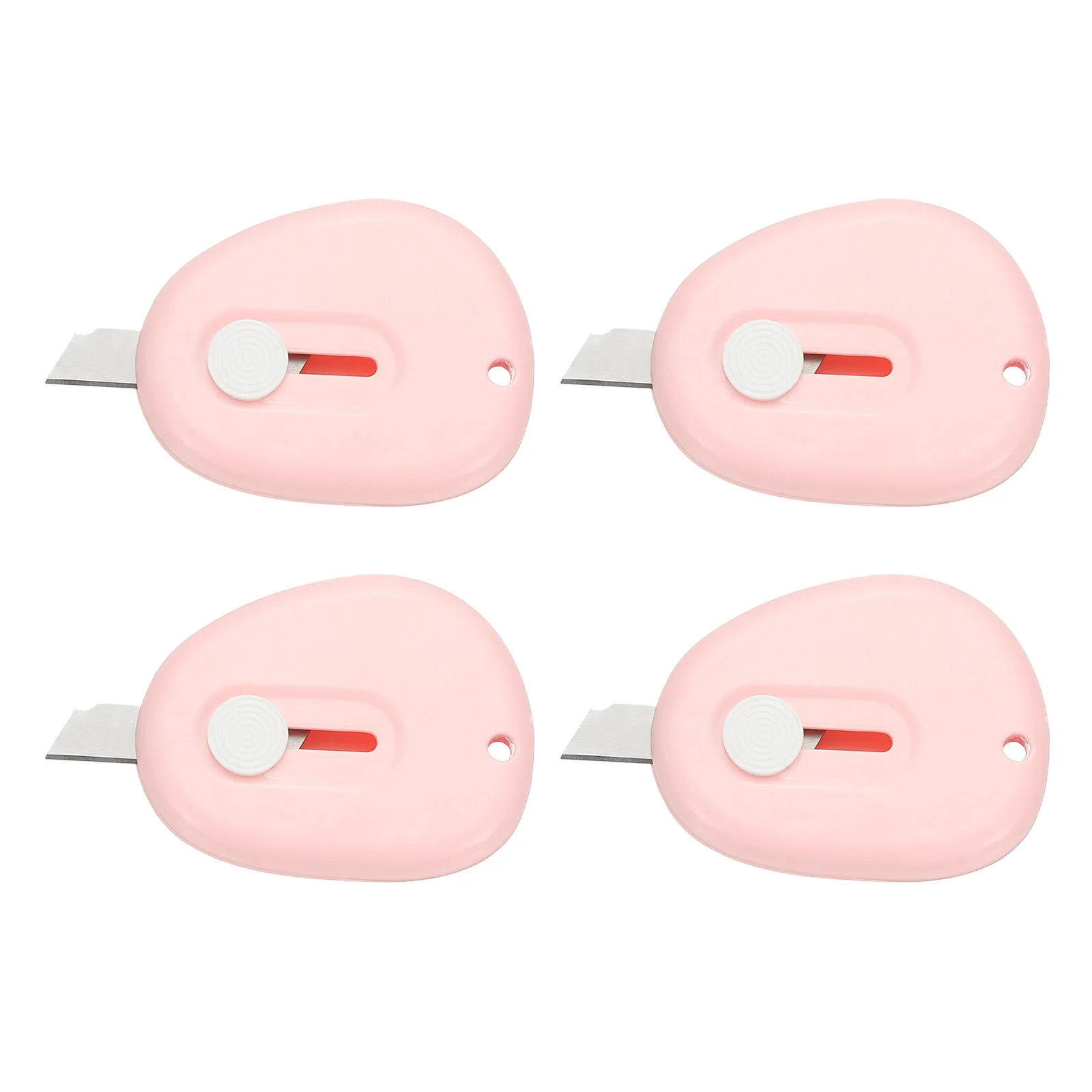 4/8Pcs Mini Box Cutters Retractable Small Utility Knife Portable Cute Letter Envelope Opener with Keychain Hole Office Supplies