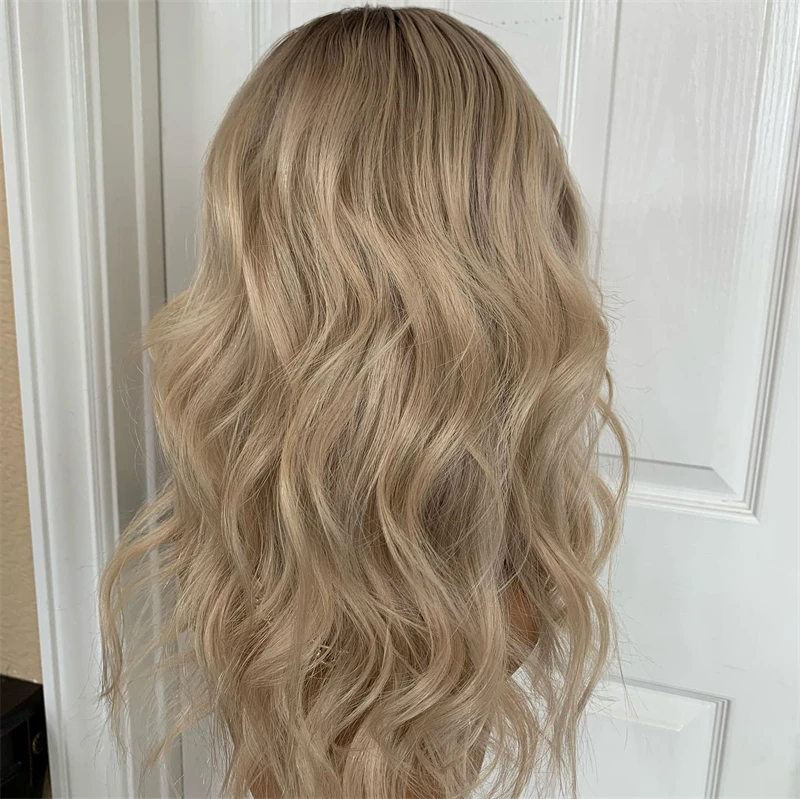 شعر مستعار طبيعي شقراء أومبير شقراء الاصطناعية HD الدانتيل شعر مستعار أمامي فوتورا لينة الألياف الباروكات الصيف الوزن شعر مستعار بارد شعر مستعار الساحرة 14 بوصة